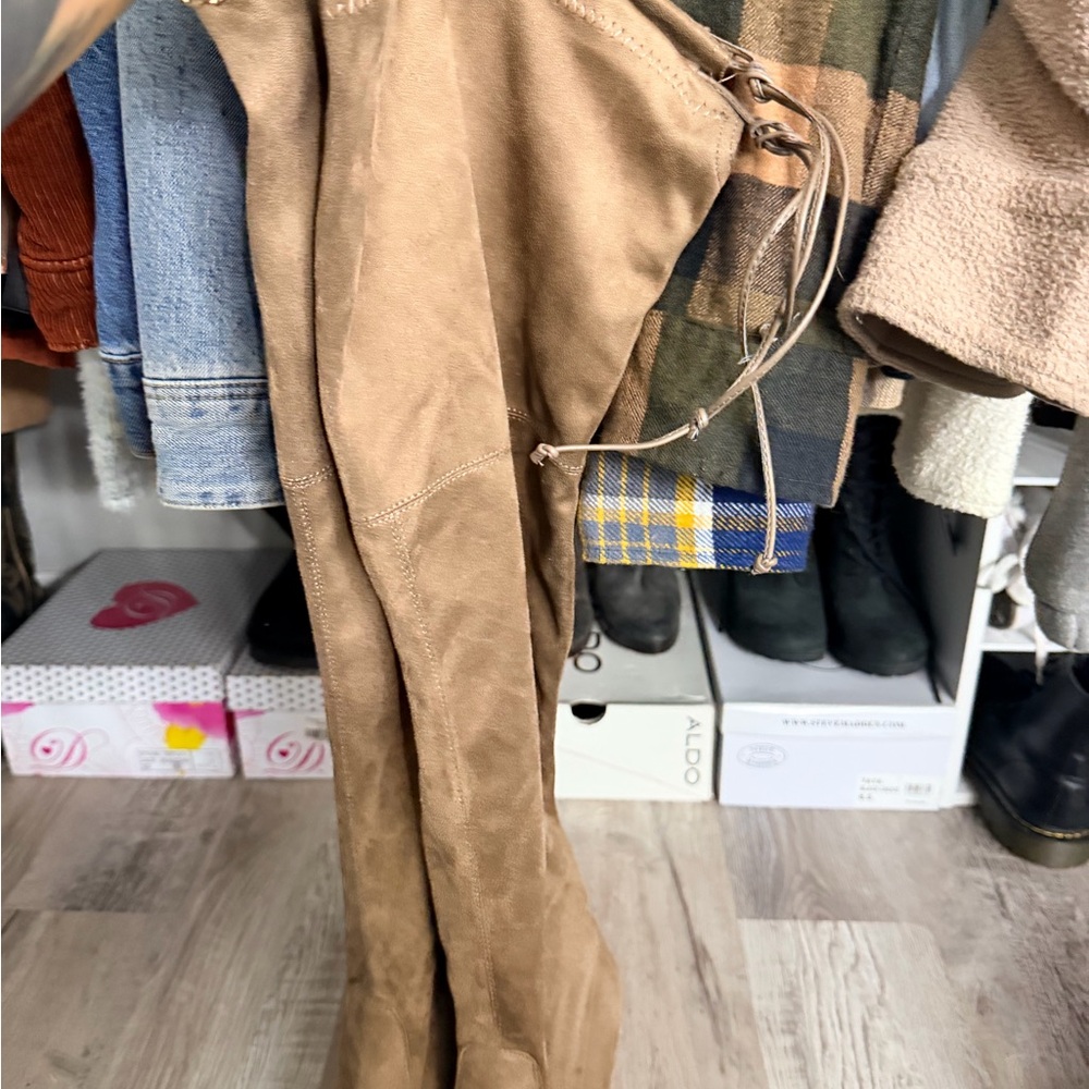 Elegant Tan Over the Knee Boots